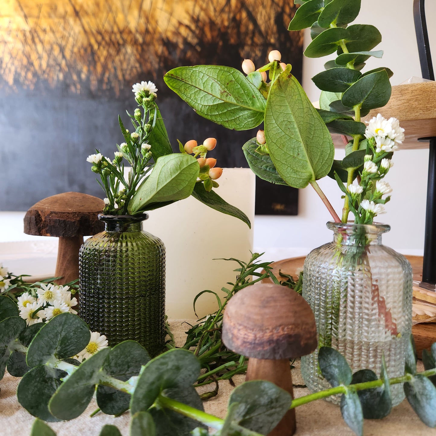 Set x 3 Jarrones Merula  transparente espiga