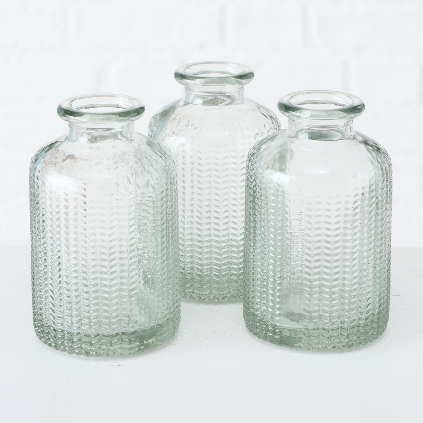 Set x 3 Jarrones Merula  transparente espiga